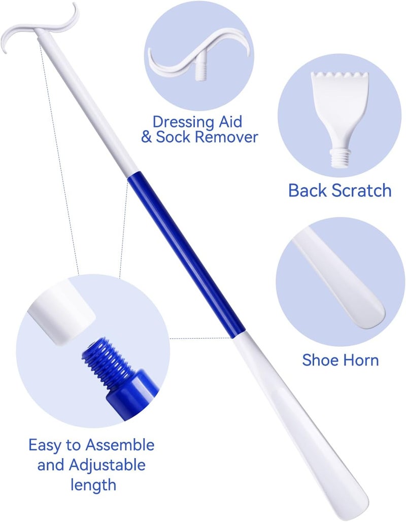 MarginZen 35.5 Inch 3-in-1 Shoe Horn Long Handle for Seniors & Adults - Long Shoe Horn with Detachable Back Scratcher Sock Remover, Dressing Aid - Long Shoe Horn for Seniors - Travel-Friendly Design - Image 2
